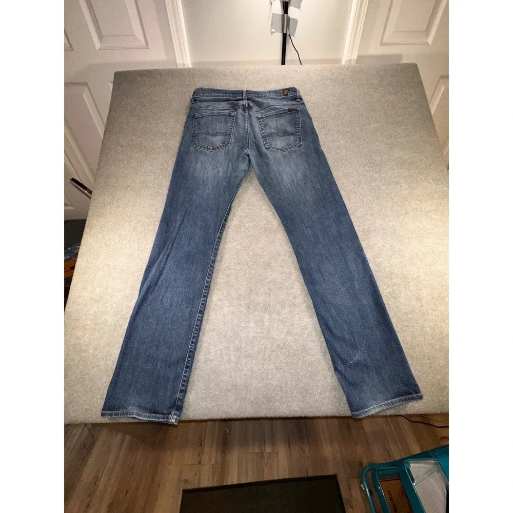 7 For All Mankind Standard Straight Leg Jeans Mens 33 Medium Wash Button Fly